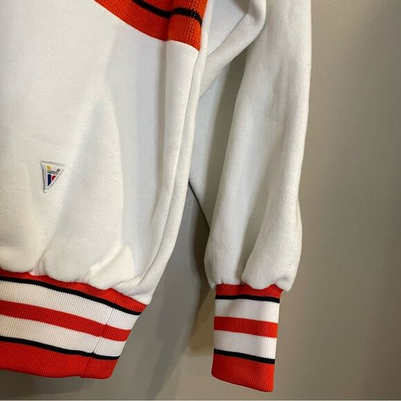 Vintage 80s Orange & White Cheerleader Uniform Crewneck Sweater LPJH Bullpups - Picture 7 of 16